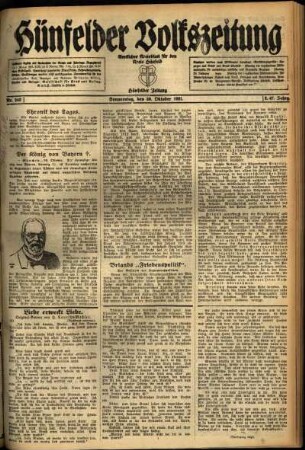 Ausgabe vom Donnerstag, den 20. Oktober 1921.