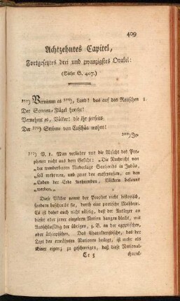 Achtzehntes Capitel. Fortgesetztes drei und zwanzigstes Orakel