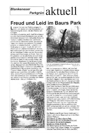 Freud und Leid im Baurs Park