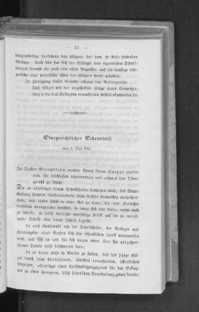 Obergerichtliches Erkenntnis