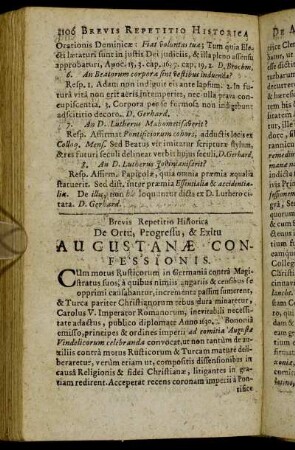 Brevis Repetitio Historia De Ortu, Progressu, & Exitu Augustanæ Confessionis.
