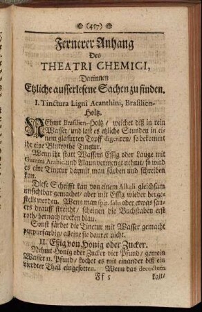 Fernerer Anhang Des Theatri Chemici, Darinnen Etzliche ausserlesene Sachen zu finden.