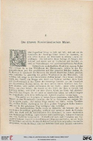 II. Die älteren Niederländischen Maler