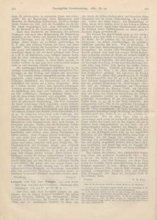 579-580 [Rezension] Leopold, Paul, Predigten. Aus dem Nachlasse hrsg. von Karl Lechler