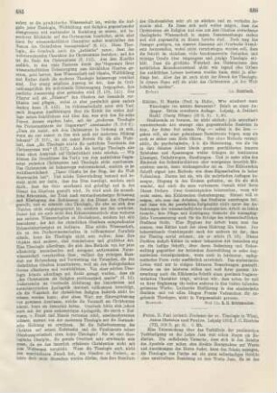 486 [Rezension] Kähler, Martin, Wie studiert man Theologie im ersten Semester?