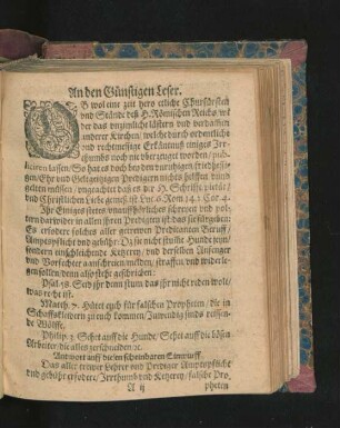 An den Günstigen Leser.