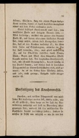Verfertigung des Knochenmehls.
