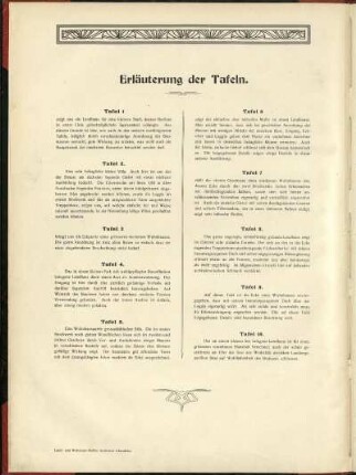 Erläuterung der Tafeln.