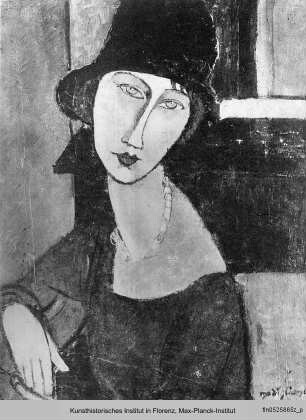 Porträt Jeanne Hébuterne mit Hut und Kette