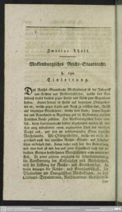 Zweiter Theil. Mecklenburgisches Reichs-Staatsrecht