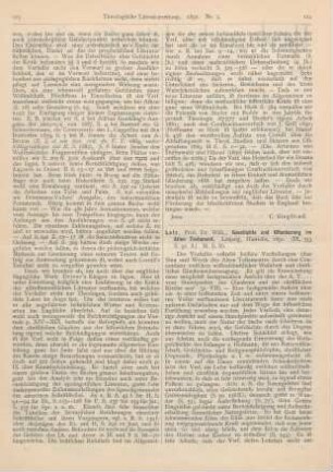 124-125 [Rezension] Lotz, Wilhelm, Geschichte und Offenbarung im Alten Testament