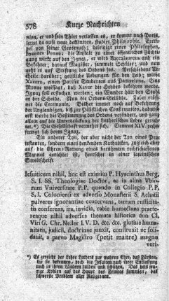 Jesuiticum nihil, hoc est eximius P. Hycinthus Berg.