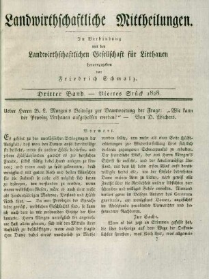 Dritter Band. - Viertes Stück 1828.