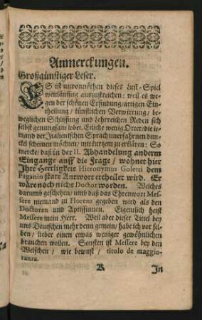 Anmerckungen.