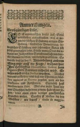 Anmerckungen.