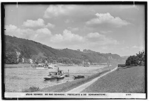 Sächsische Schweiz. Bad Schandau. Postelwitz und die Schrammsteine