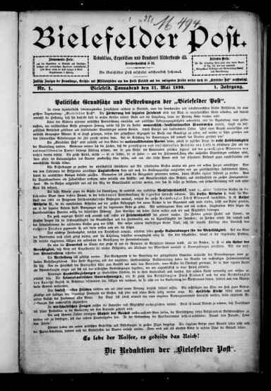Titelseite einer Zeitung