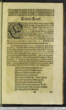 Lebenslauf : Lebens-Lauff