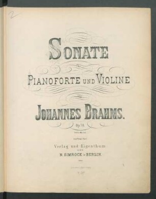 Sonate für Pianoforte und Violine : op. 78