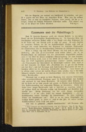 Naumann und die Schulfrage