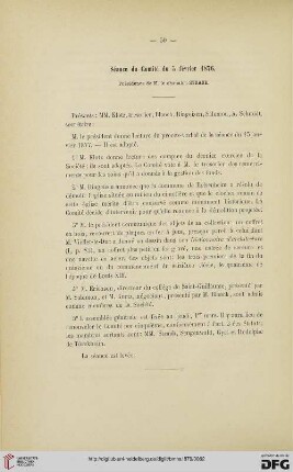 Séance du Comité du 5 février 1877