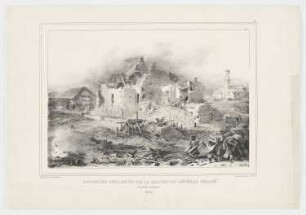 Ruines d l’Église et de la maison du général chassé, Blatt 9 der Folge "Dessins faits d'après nature au siège de la citadelle d'Anvers"