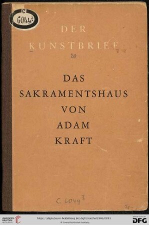 Band 20: Der Kunstbrief: Das Sakramentshaus