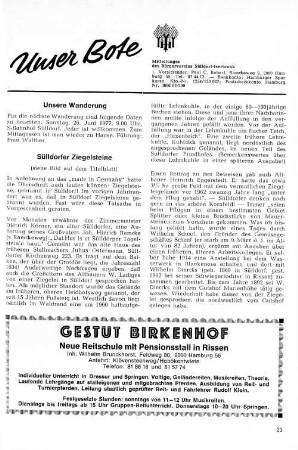 Sülldorfer Ziegelsteine : (siehe Bild auf dem Titelblatt)