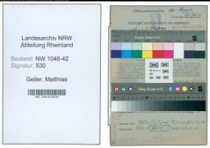 Entnazifizierung Matthias Geiler , geb. 22.03.1895 (Schlosser)