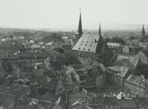 Weimar, Ortsansicht, Blick vom Schloßturm auf Stadtzentrum und Stadtkirche St. Peter und Paul
