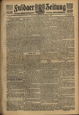 Dritte Ausgabe vom Samstag, den 16. Oktober 1909.