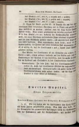 Zweites Kapitel. Ebene Trigonometrie.