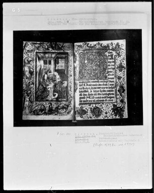 Niederländisches Gebetbuch — Verkündigung in der Bordüre, Folio 17verso