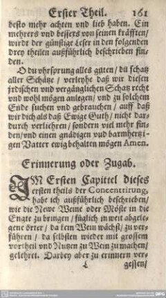 Erinnerung oder Zugab.