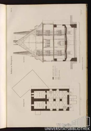 Tafel 16. Rathaus zu Wernigerode. Kellergeschoß / Querschnitt