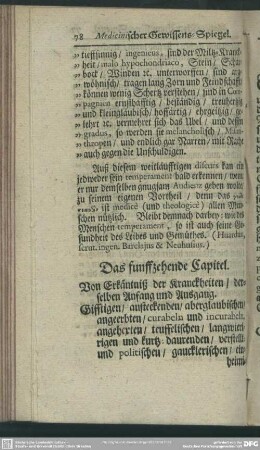 Das funffzehende Capitel. Von Erkäntniß der Kranckheiten, derselben Anfang und Ausgang ...