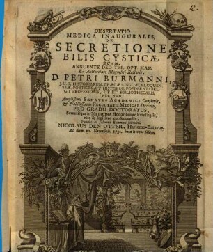 Diss. med. inaug. de secretione bilis cysticae
