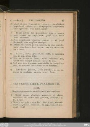Secundus Liber Psalmorum.