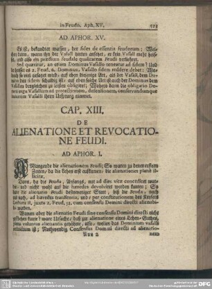 Cap. XIII. De Alienatione Et Revocatione Feudi