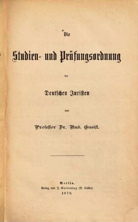 Die Studien- und Prüfungsordnung der Deutschen Juristen