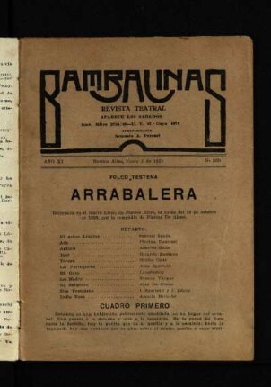 Arrabalera : pieza en tres cuadros