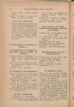 II. Wissenschaftliche und Kunstvereine, Anstalten [et]c.