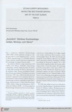 „Aureolizm“ Zdzisława Ruszkowskiego: Londyn, Wenecja, Loch Maree