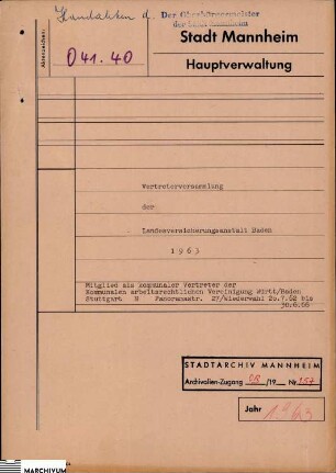 Vertreterversammlung der Landesversicherungsanstalt Baden