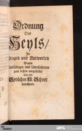 Ordnung Des Heyls