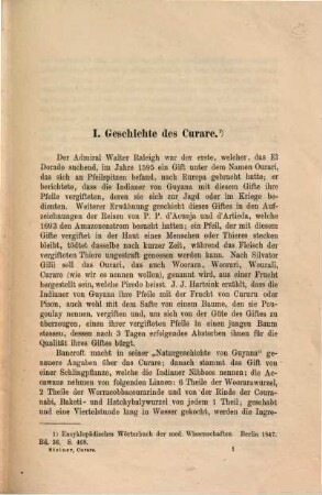 Das amerikanische Pfeilgift Curare
