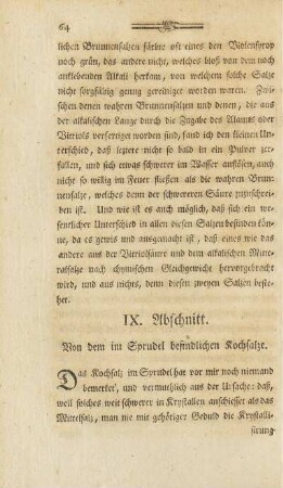 IX. Abschnitt. Von dem im Sprudel befindlichen Kochsalze