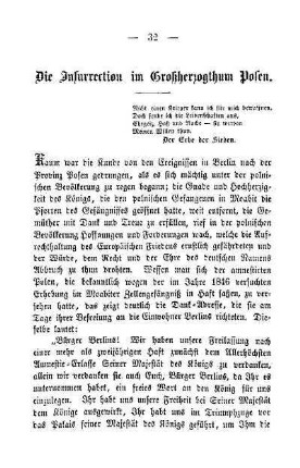Die Insurrection im Großherzogthum Posen