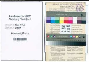 Entnazifizierung Franz Heuvens , geb. 10.06.1898 (Landwirt)