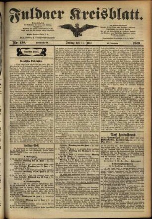 Zweite Ausgabe vom Freitag, den 11. Juni 1909.